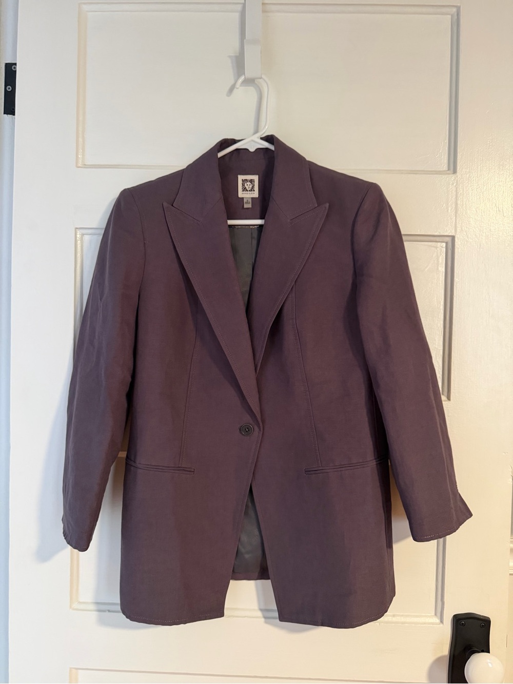Anne Klein Purple Linen Blend Blazer Jacket - Classic Tailored size 6